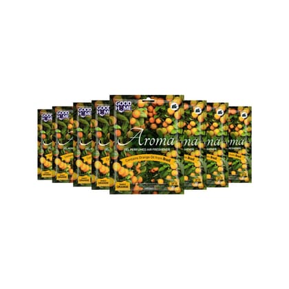 Good Home Air Freshener Aroma Gel |Long Lasting Premium Fragrance Booster |Skin Friendly for Home/Office/Bathrom(Tangy Orange - Pack of 8, 10g x 8)