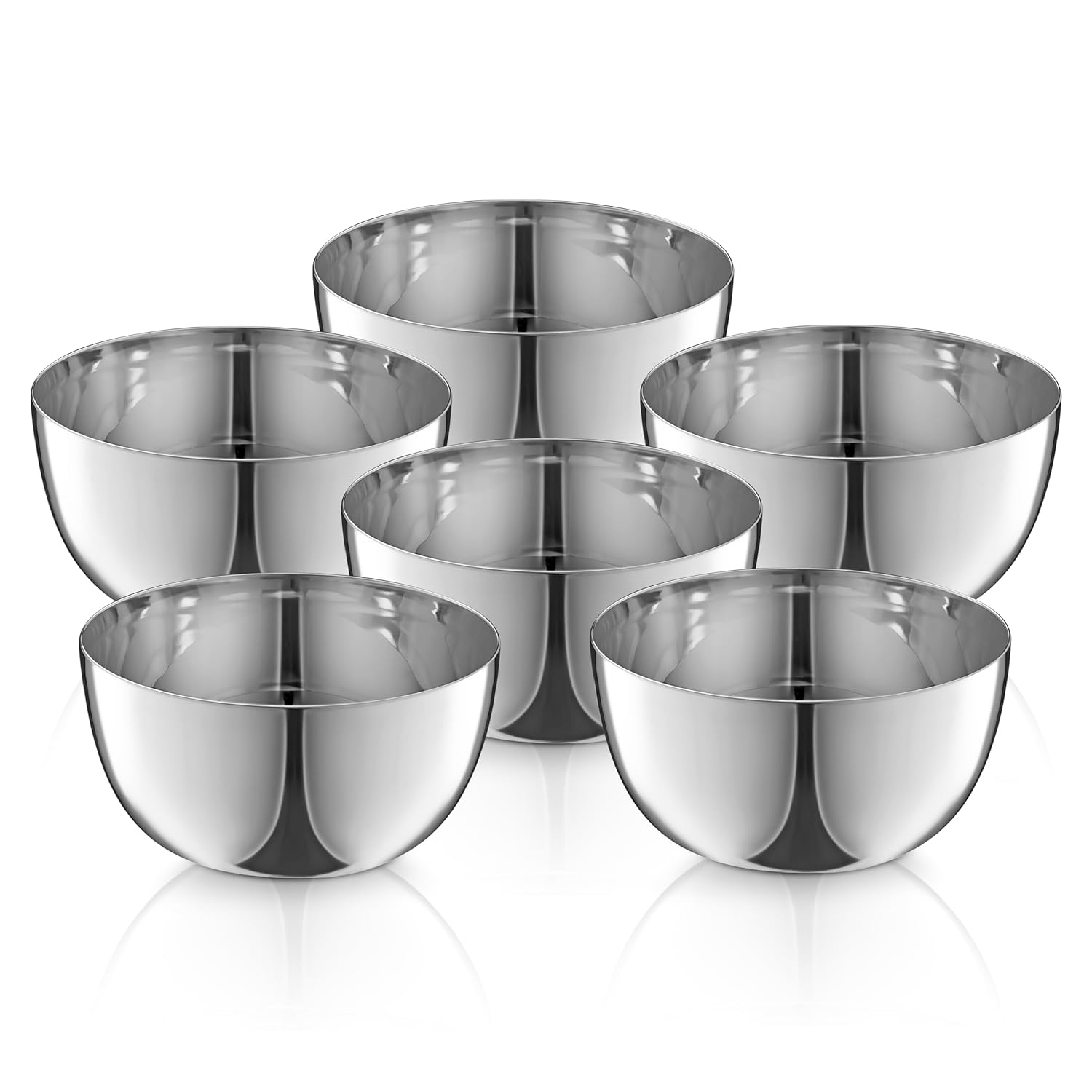 JENSONS Premium Stainless Steel 9 cm Curry Bowl 200ml | Dal Bowl | Wati Set of 6