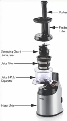 BOROSIL Health Pro Slow Juicer PRO 200 Juicer (2 Jars, Silver)