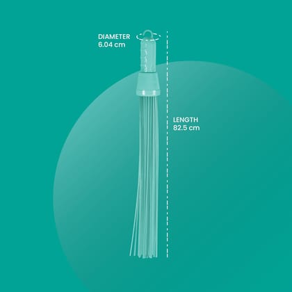 Spotzero by Milton Zig Zag Kharata Plastic Broom, Set of 1, Aqua Green | 44 Zig Zag sticks