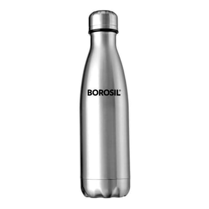 Borosil 1000 ml Hydra Bolt Stainless Steel Water Bottle | Double Wall Vacuum Insulated Flask | 24 Hours Hot and Cold | Bottle for Office, Gym, School | 1 Year Warranty | Silver