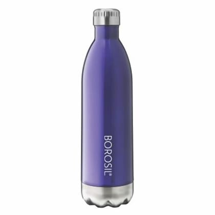 Borosil Hydra Bolt Trans Blue 1000 ml Stainless Steel Water Bottle | Double Wall Vacuum Insulated Flask | 24 Hours Hot and Cold | Bottle for Office, Gym, School