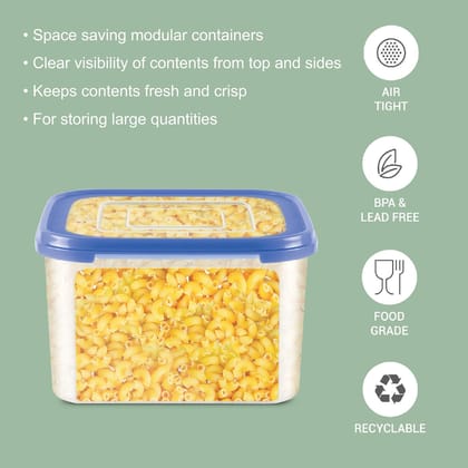 MILTON Stacko 360° 3000 Storage Container, 2.66 Litre, Transparent | Air Tight | BPA Free | Food Grade | Recyclable
