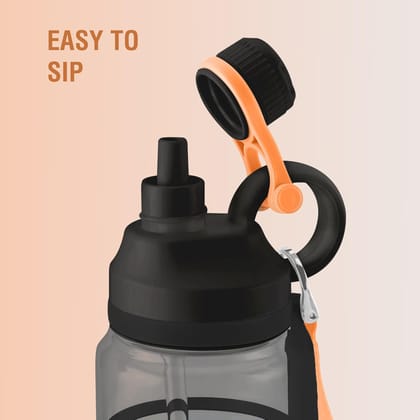 MILTON Fuel 1000 Sipper Water Bottle 1 Litre | BPA Free Plastic Water Bottle for Adults | 100% Leak Proof | Removable Straw | Gym Bottle | Sports & Office Use | 997ml