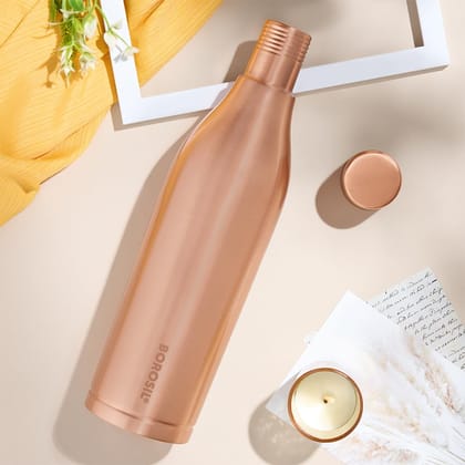 Borosil 1100 ml Gemini Copper Bottle, 100% Pure Copper, BPA Free & Leakproof with Anti-Oxidant Properties of Copper Bottle for Home, School & Office