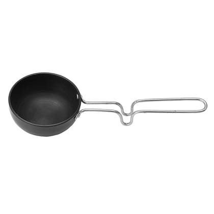 MILTON Pro cook Induction Cookware & Gas Stove Friendly Hard Anodized Tadka Pan 12 cm | Spice Tempering & Seasoning | Sturdy Stainless Steel Wired Handle