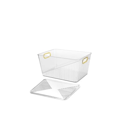 MILTON Premier Organizer Small 2.5 Litre Multipurpose Unbreakable Plastic Storage Box with Lid, Crystal Clear, BPA-Free, Stackable & Transparent,for Clothes,Toys,Kitchen, Office & Household Items,Grey
