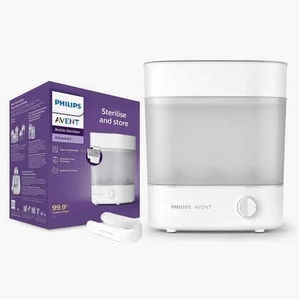Philips Avent Sterilizer I 2X* Better Germ Protection vs Boiling | Babies Fall Ill Less in Philips Avent Sterliser Homes* | Kills 99.9%* Germs in 10 mins | 2 Yr Warranty
