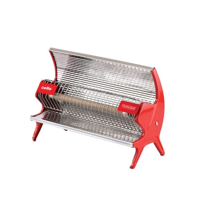 Cello Superwarm 300 (Ceramic, 1000W) Heater | Noise-Free Performance | Instant Heating | Safety Grill For Protection | Long Cord For Easy Manoeuvring | Red