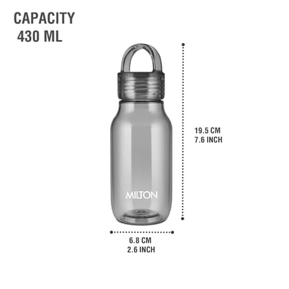 MILTON Fashion 500 Pet water bottle, 430 ml|Tritan Plastic|Leak-Proof, BPA-Free, Sturdy Handle | Reusable Water bottle for fridge | Perfect for Office, Travel, Gym Tumbler Bottle for Men and Women