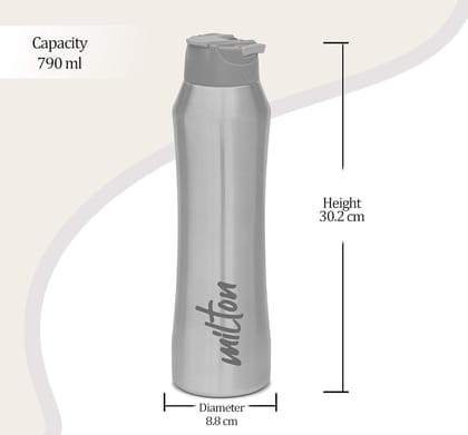 Milton Stark 900 Thermosteel 24 Hours Hot or Cold Water Bottle, 830 ml, Silver