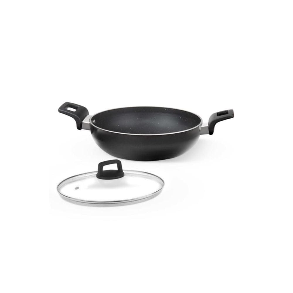 Borosil Granito Non-Stick Fry Pan, Induction Friendly, Granite Finish, PFOA-Free,28 cm Diameter, Black