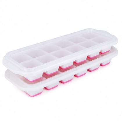 Ratan Snowflake Ice Cube tray With Silicon Base along with tray lid , (12 Cubes)