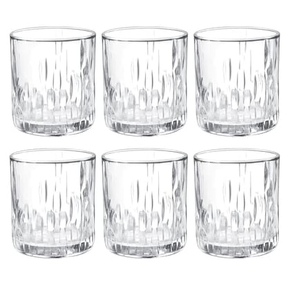 Treo by Milton Steps 330 Whiskey Glass Tumbler, Set of 6, 330 ml Each, Transparent