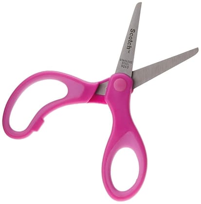 3M Scotch 5" Stainless Steel Kid Safe Scissors | Blunt Tip | Soft Grip | Left and right hand | 5 YR Limited Warranty