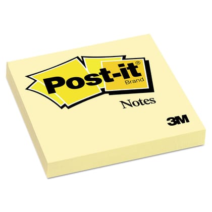 3M Post-It Notes, Original Pads, 3 X 3 Inches, 100 Sheets per Pad, 10-Pack, Canary (MMM654YW)