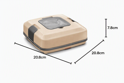 MILTON Flatron Portable Electric Lunch Box I Stainless Steel Leak Proof Containers I Auto Shut Off I Cool Touch Shock Proof Body I Slim Design I Perfect for Office, Hostel, Travel I Grey Ivory